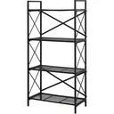 Standregal Bücherregal Lagerregal Aufbewahrungsregal Pflanzregal Schuhregal Metall Schwarz 80 x 40 x 160 cm
