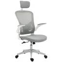 Bürostuhl ergonomischer Shreibtischstuhl mit Wippfunktion hoher Rückenlehne Lendenwirbelstütze Kopfstütze hochklappbarem