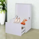 Schuhschrank Schuhregal Schuhbank mit Schublade und Klappe Holz Weiß 70 x 60 x 42 cm