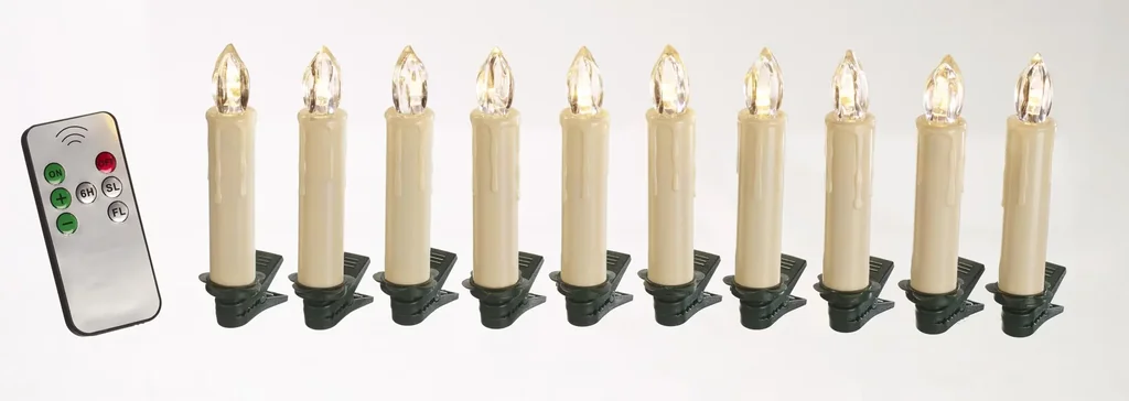 Kabellose Weihnachtsbaumkerzen für Innen und Außen - 10er Set