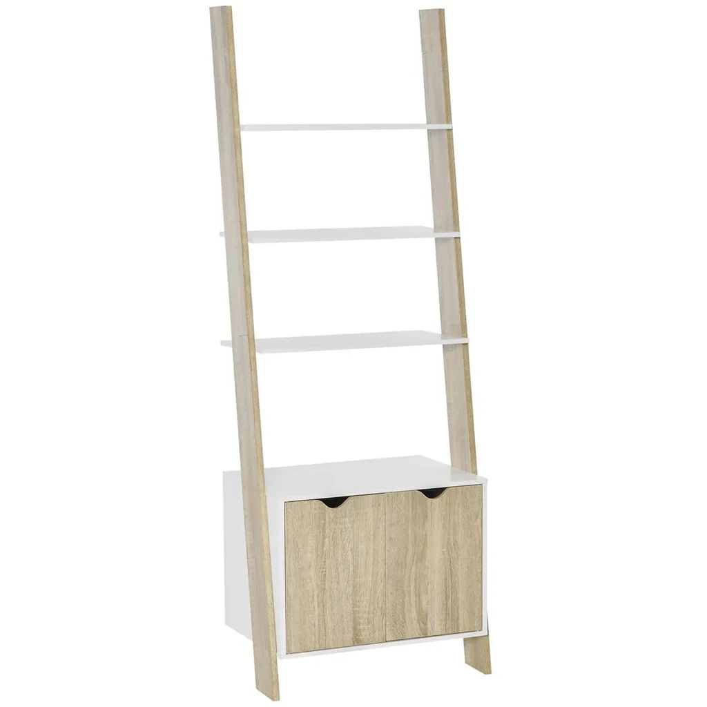 Standregal Bücherregal 3-stufiges Büroregal Lagerregal Aktenregal Küchenregal Spanplatte Eiche+Weiß 60 x 40 x 170 cm
