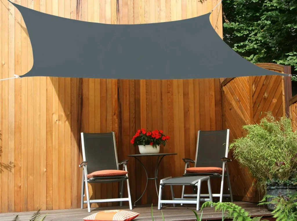 Viereck-Sonnensegel HDPE creme weiss 250 x 300cm