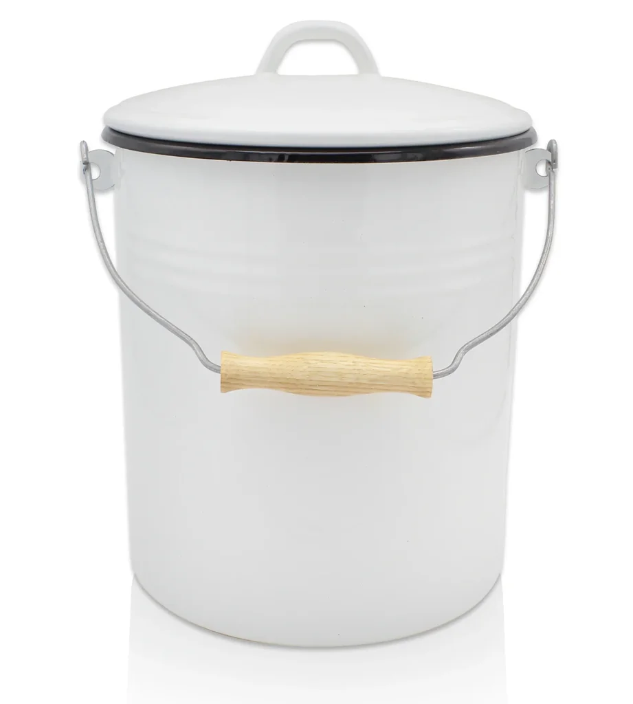 Mülleimer weiß mit Deckel 10 L