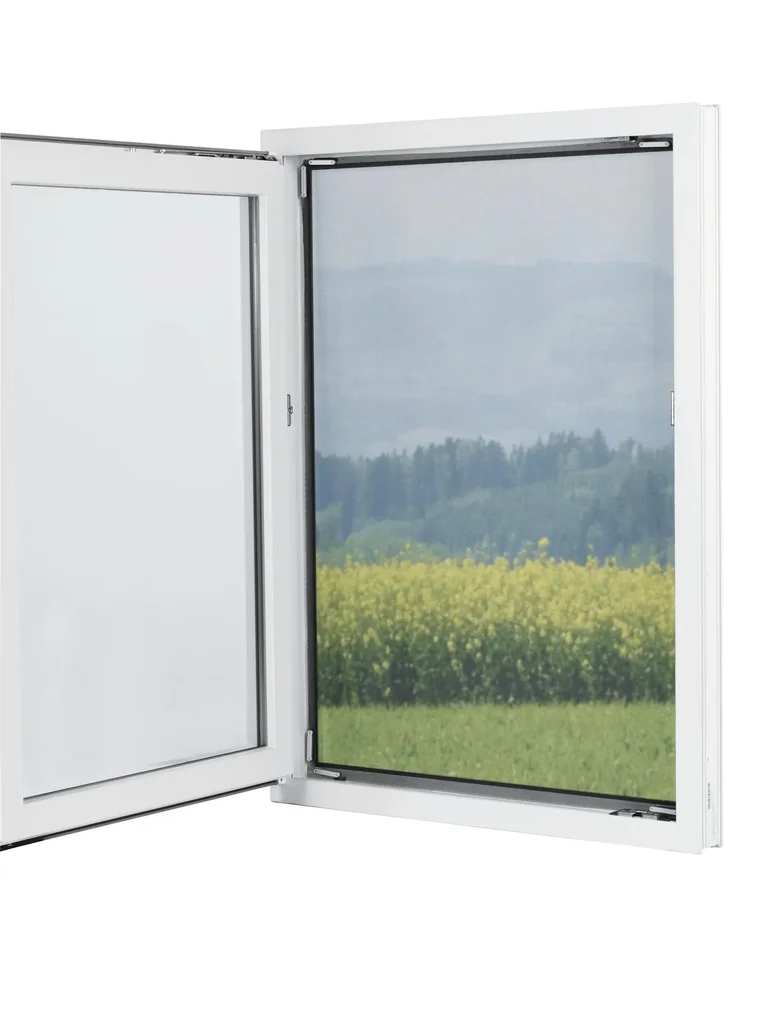 Moskitonetz für Fenster „Magic Klick“, mit Magnetbefestigung, luftdurchlässig und halbtransparent, 150 x 130 cm, Schwarz