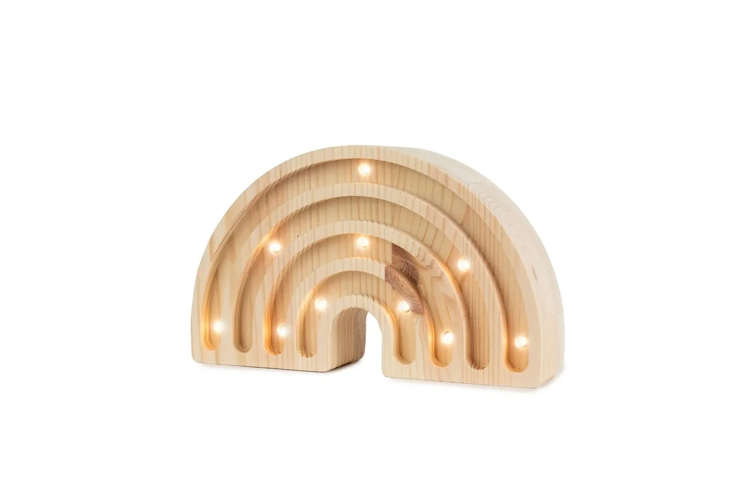 Little Lights Nachtlicht Kinder, Nachtlampe Mini-Regenbogen - 100% Kiefernholz natur, Farbe: Holz