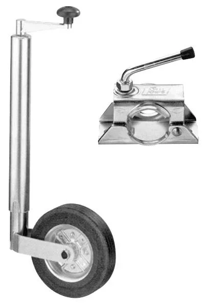 Stützrad für Pkw- u. Viehanhänger mit Stahlfelge und Klemmhalterung