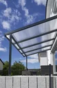 Terrassendach Premium, anthrazit, 4102 x 4060 mm - Polycarbonat Stegplatten 16 mm, weiß gestreift