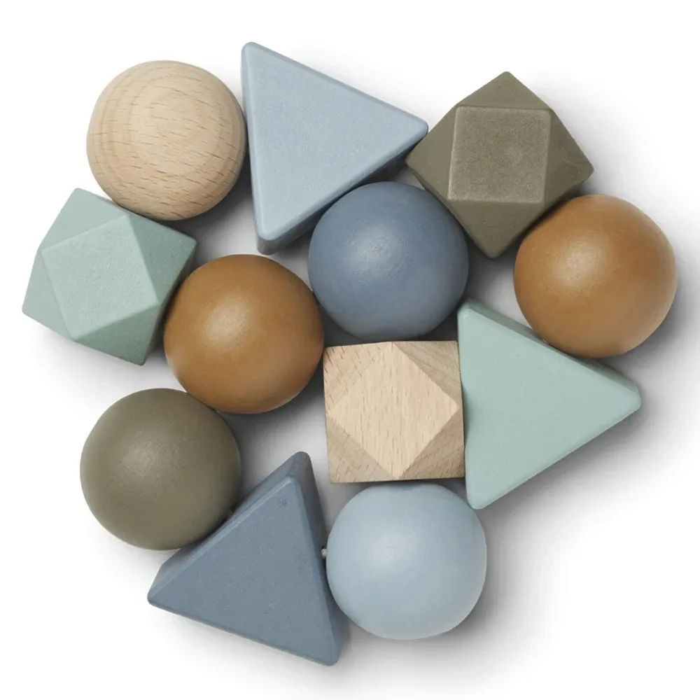 Liewood "Anna" Rassel Kugeln Holz blau Multi Mix