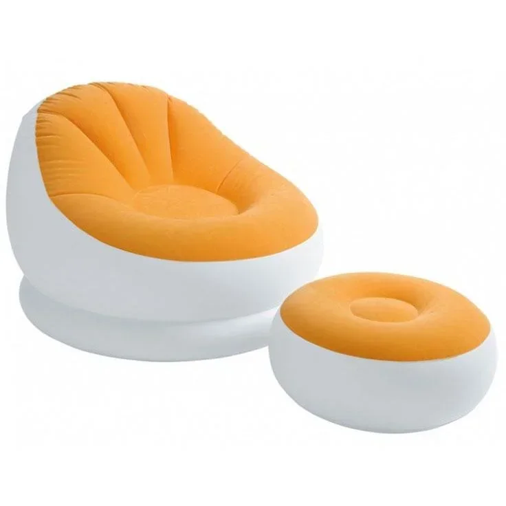 Aufblasbarer Sessel mit Ottomane Orange
