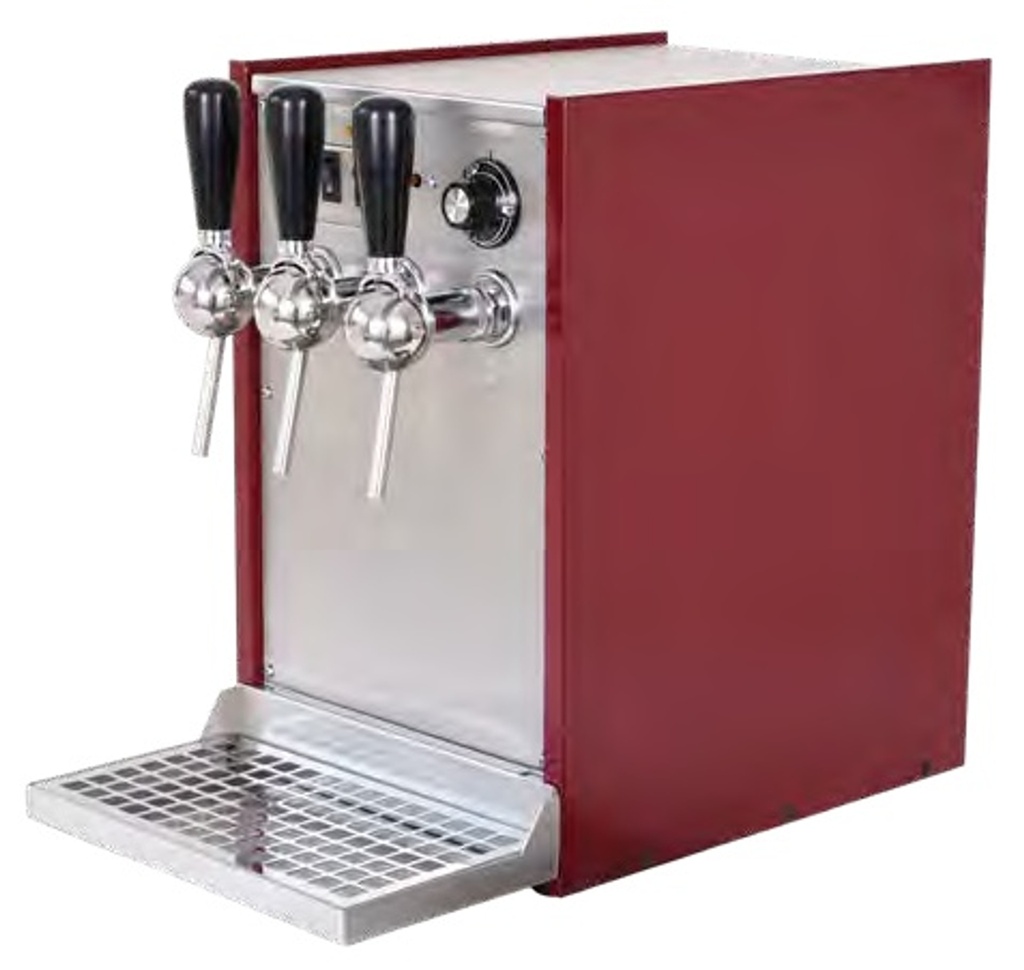 Glühweinautomat, Glühweinwärmer, Glühweinzapfanlage - Getränke-Durchlauferhitzer 9kW, mit elektrischer Pumpe, 3-leitig, Edelstahl-Gehäuse