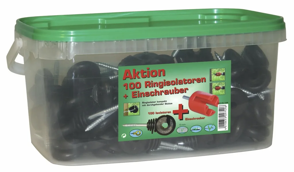 Ringisolator "Kompakt", 100 Stück im Eimer inklusive Einschraubhilfe