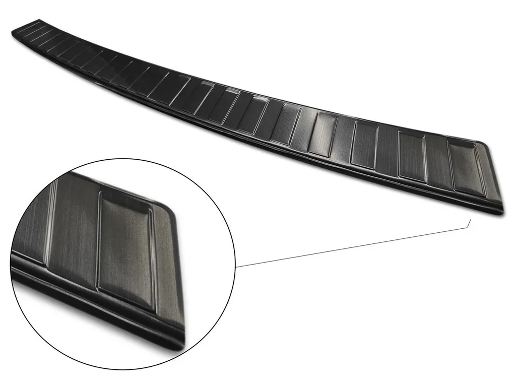 Edelstahl Ladekantenschutz, VW Transporter T6-135,9cm, '15-'19> graphite/black, Erstausrüster Qualität, gebürstet