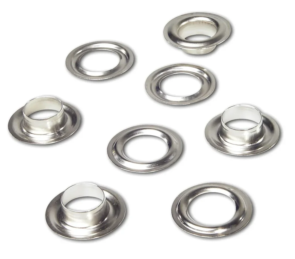 Ösen 6,5 mm, Messing - vernickelt, 75 Stück