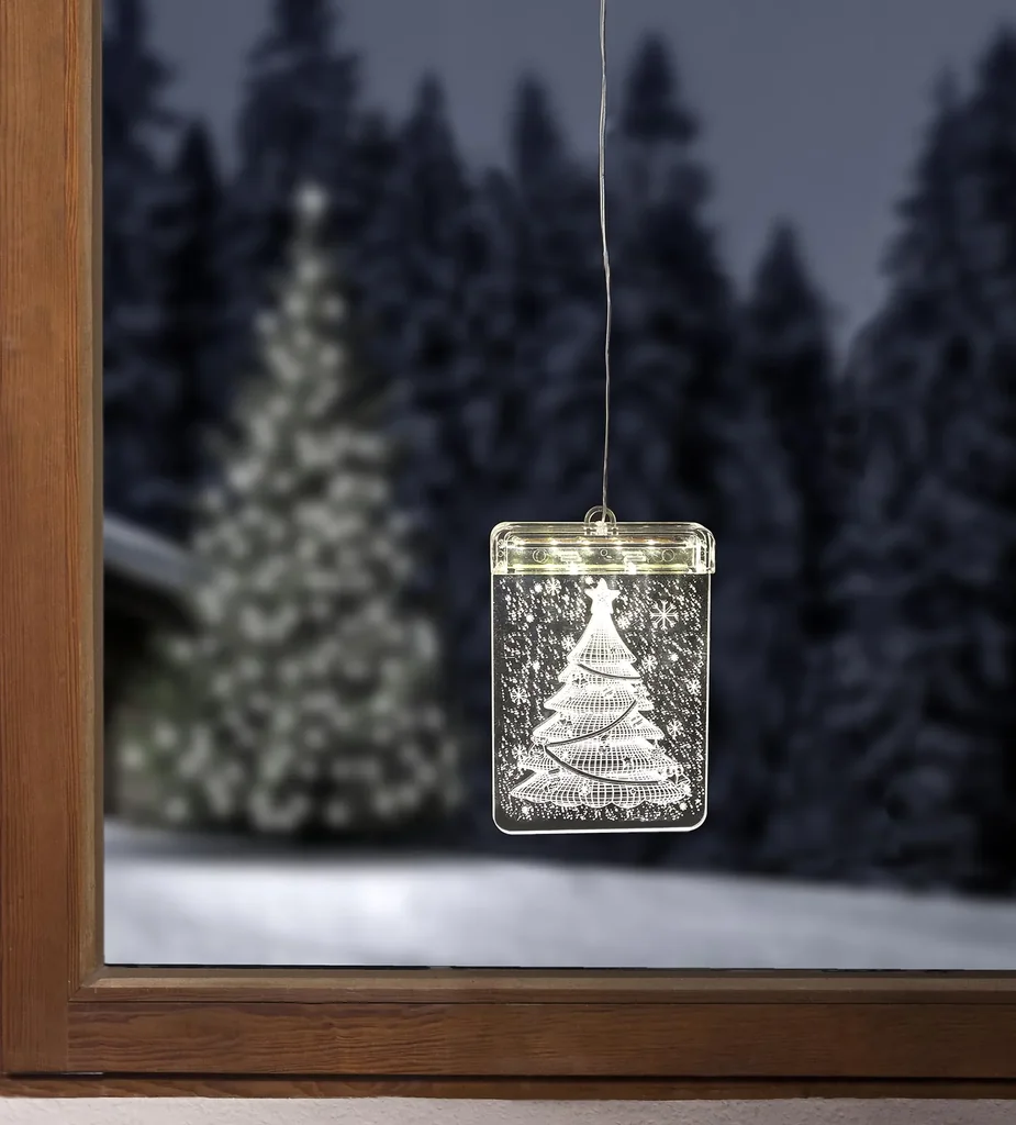 LED Fensterbild Weihnachtsbaum mit Saugnapf