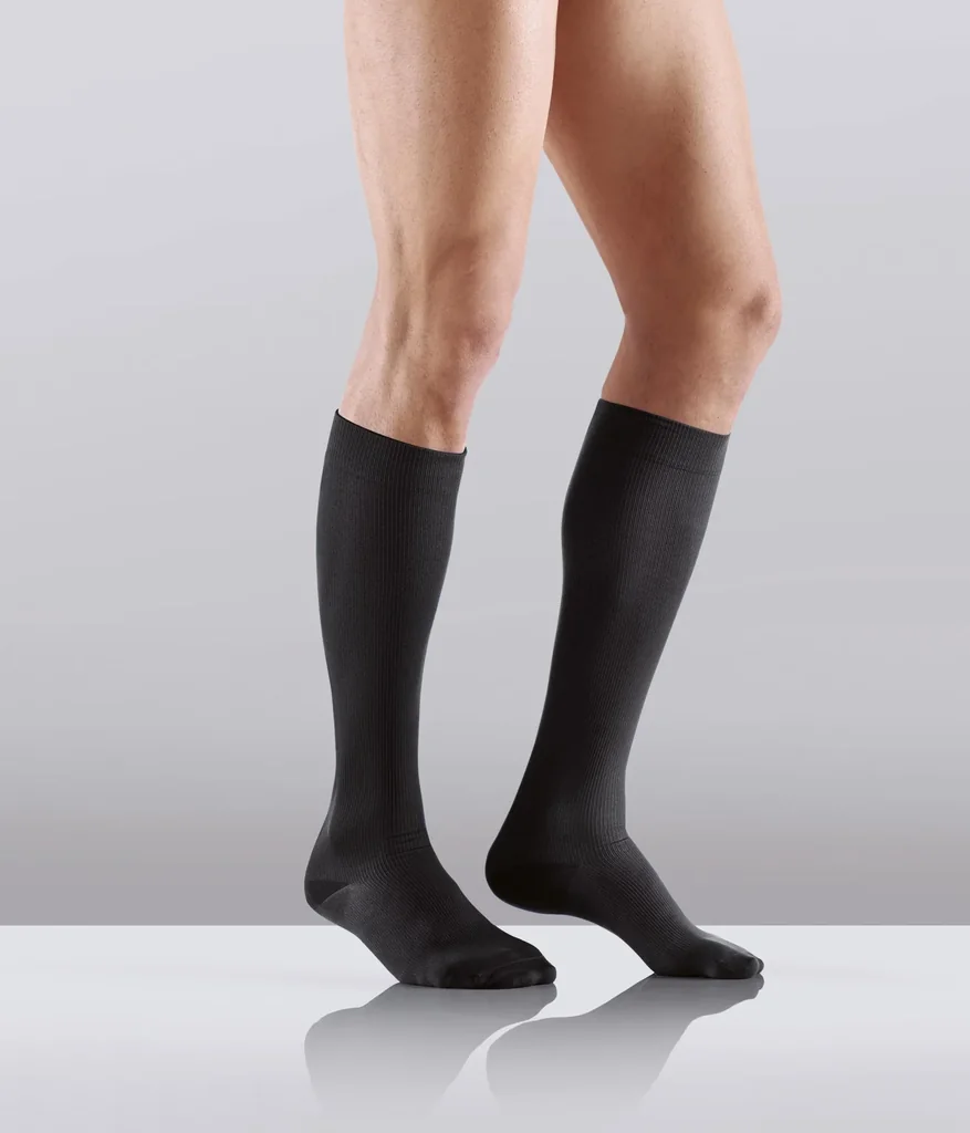 Travel-Stützstrümpfe, Mikrofaser, 2er, Größe L (41-43), Schwarz