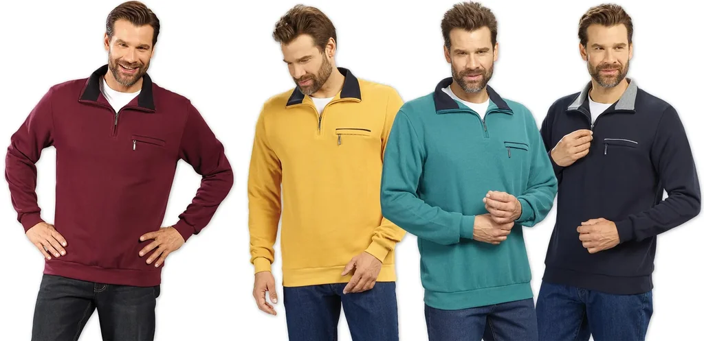 Sweatshirt mit Reißverschluß, Farbe port, Gr.L