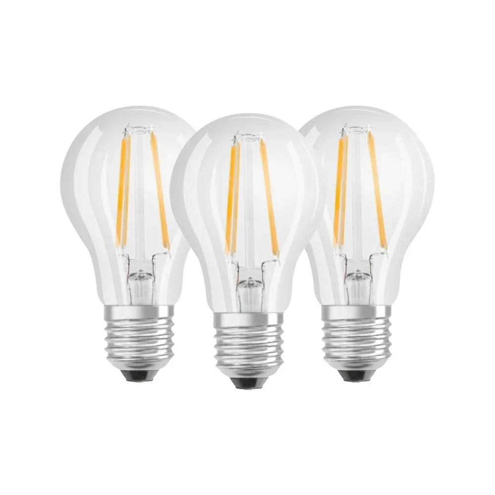BASE FILAMENT LED Kerze mit 4 Watt, E14, warmweiß, klar - 3 Stück