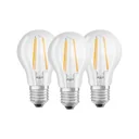 BASE FILAMENT LED Kerze mit 4 Watt, E14, warmweiß, klar - 3 Stück