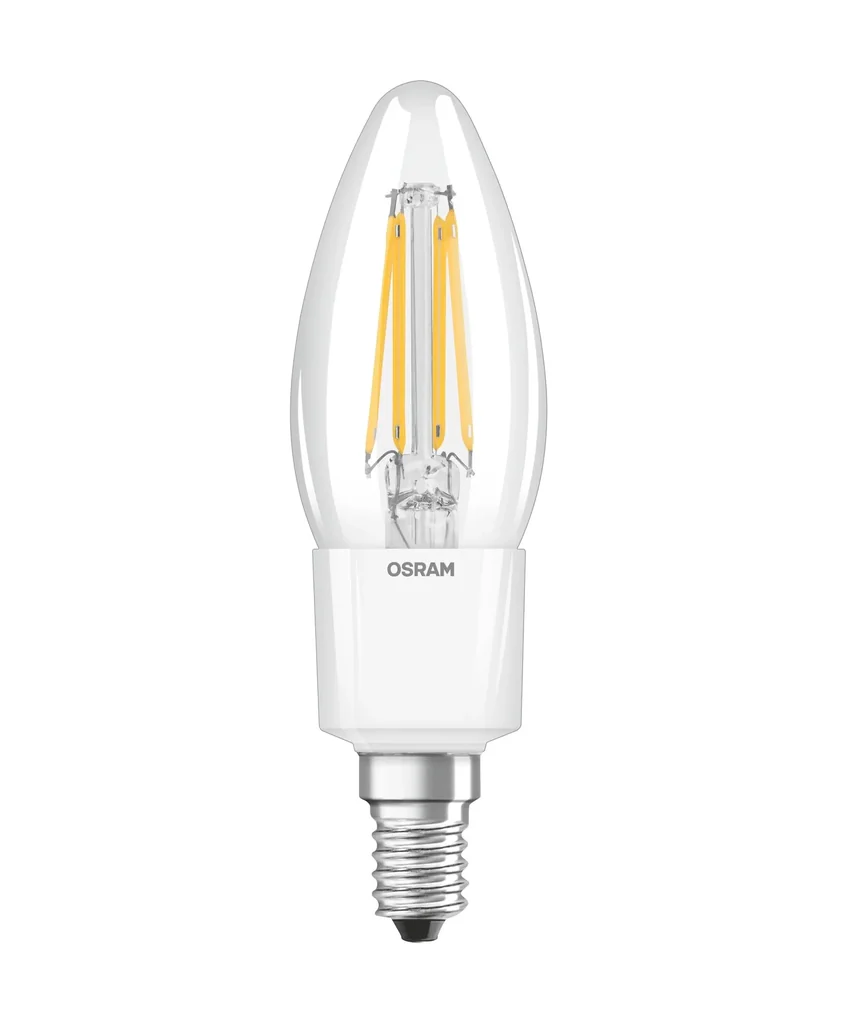 LED STAR FILAMENT Kerze mit 6 Watt, E14, warmweiß, klar