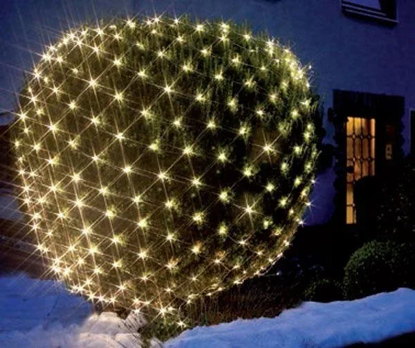 LED Lichternetz 2x2 Meter, 160 kaltweiße LEDs