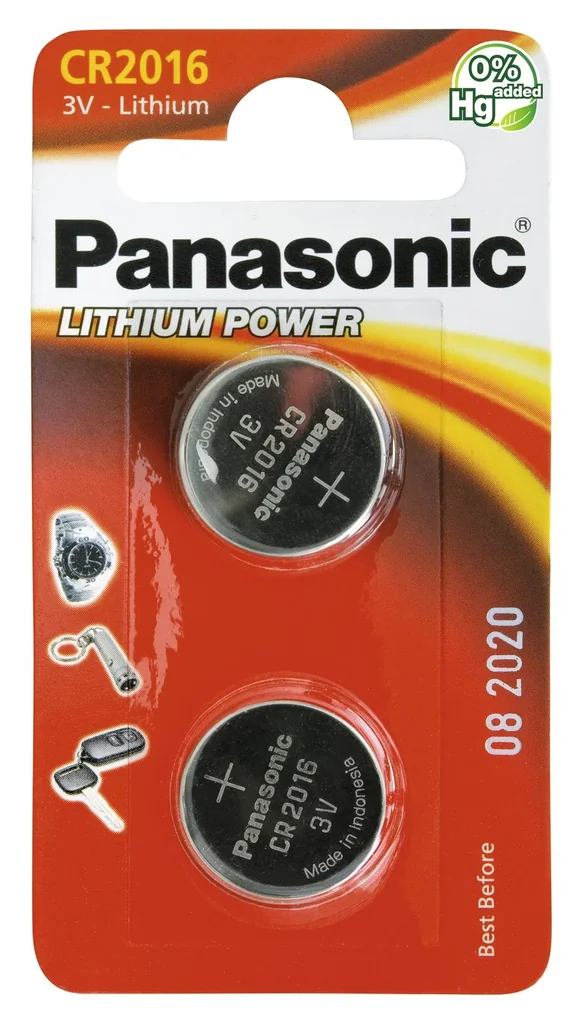 Lithium Knopfzelle CR2016 - 2 Stück