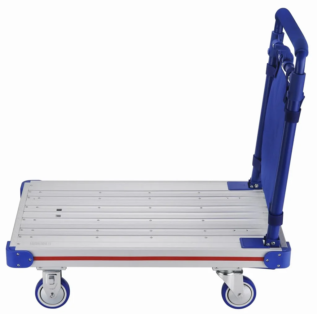 Schiebegriffwagen aus Aluminium Ladefläche 630 x 400 mm, Tragkraft 150 kg