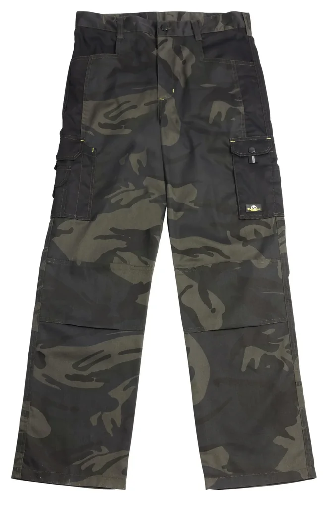 Bundhose mit Cargotasche und Hammerschlaufe, Farbe oliv camouflage, Gr.56