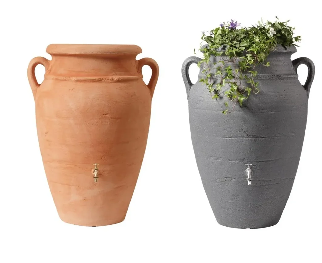 2 in 1 Regentonne "Antik Amphore" - 360 L, terrakotta