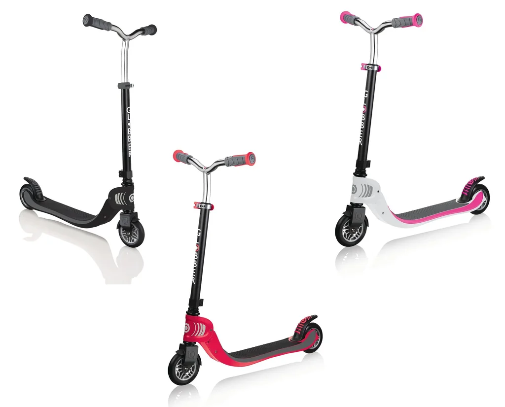 FLOW FOLDABLE 125   Tretroller, 125 mm, ABEC 5, höhenverstellbar, Klappmechanismus, weiß-neon pink