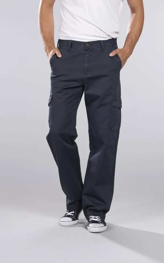 Cargohose aus Baumwolltwill, Farbe blau/grau, Gr.48