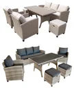 Dining-Lounge Madeira II bicolor mit hellen Kissen