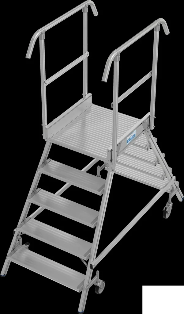 Podestleiter 2 x 5 Alustufen beidseitig Besteigbar