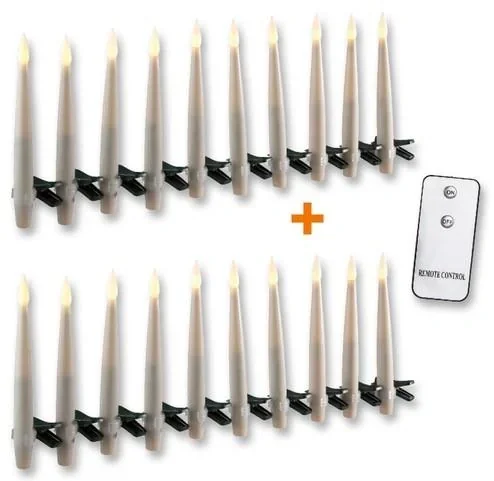 Kabellose Spitzkerzen mit Fernbedienung - 20er Set