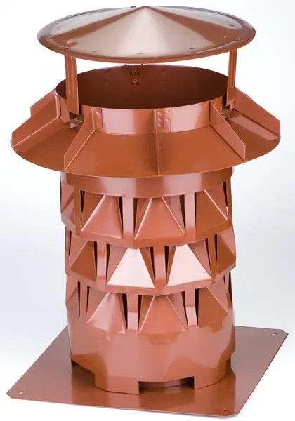 Kaminaufsatz NW250, Windkat, Kupfer, f. Kamine 23 x 23 cm bzw. 25 cm