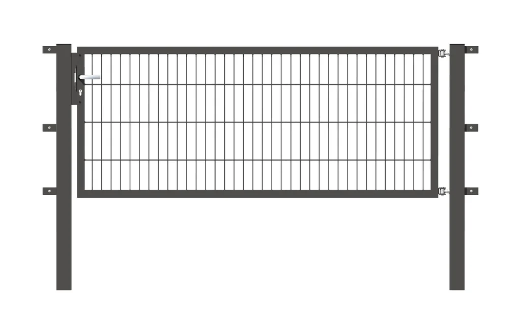 Einzeltor Flexo mit Zubehör, anthrazit/ Breite 200 cm, Höhe 140 cm