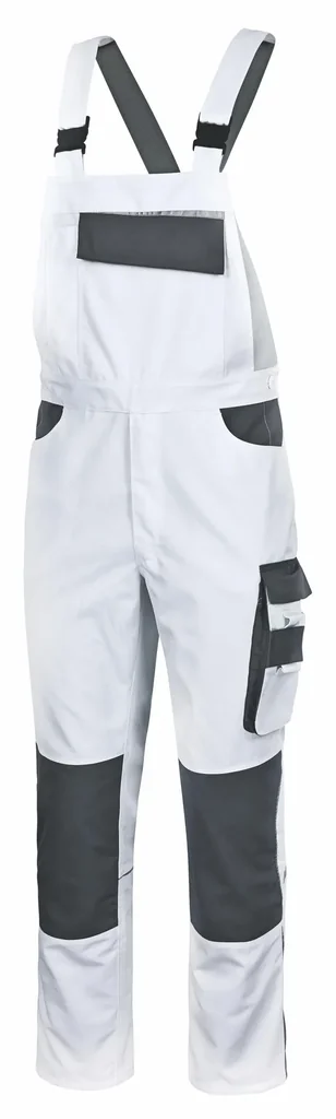 Latzhose EXTREME, weiss-grau, Gr. XL