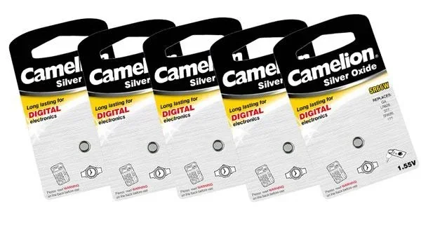 Silberoxid Knopfzelle SR44 / SG13, 1,55 Volt - 5 Stück