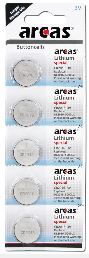 Lithium Knopfzellen CR2016 - 5 Stück