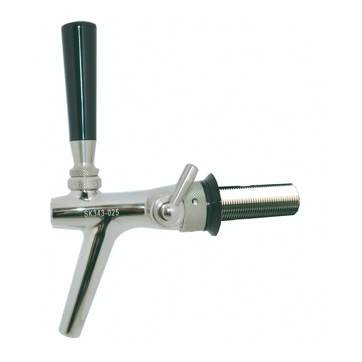 Zapfhahn, Kompensatorhahn, Bierzapfhahn, Schankhahn aus Chromnickelstahl, Modell - P3500, Poliert, Gewindelänge: 55 mm