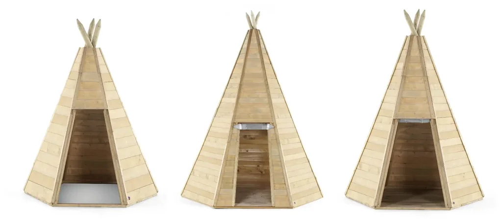 Holz Tipi Hideaway 330, Outdoor-Tipi für Kinder aus Holz, Spielzelt, 3,30 m hoch, natur