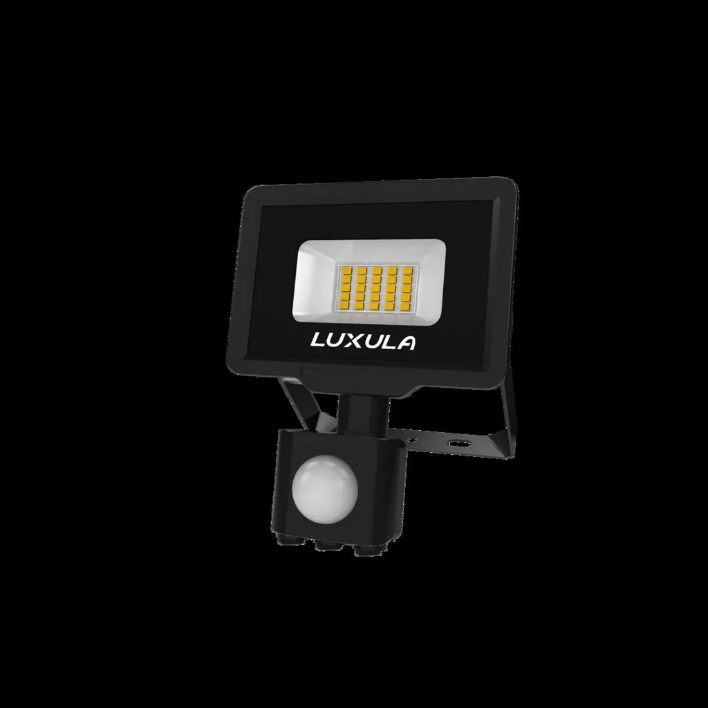 LED-Fluter in schwarz mit Bewegungsmelder bietet 20 W, 3000 K (warmweiß), 2000 lm & IP65 Schutz