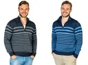 Pullover, Farbe grau mit Blockstreifen, Gr.2XL