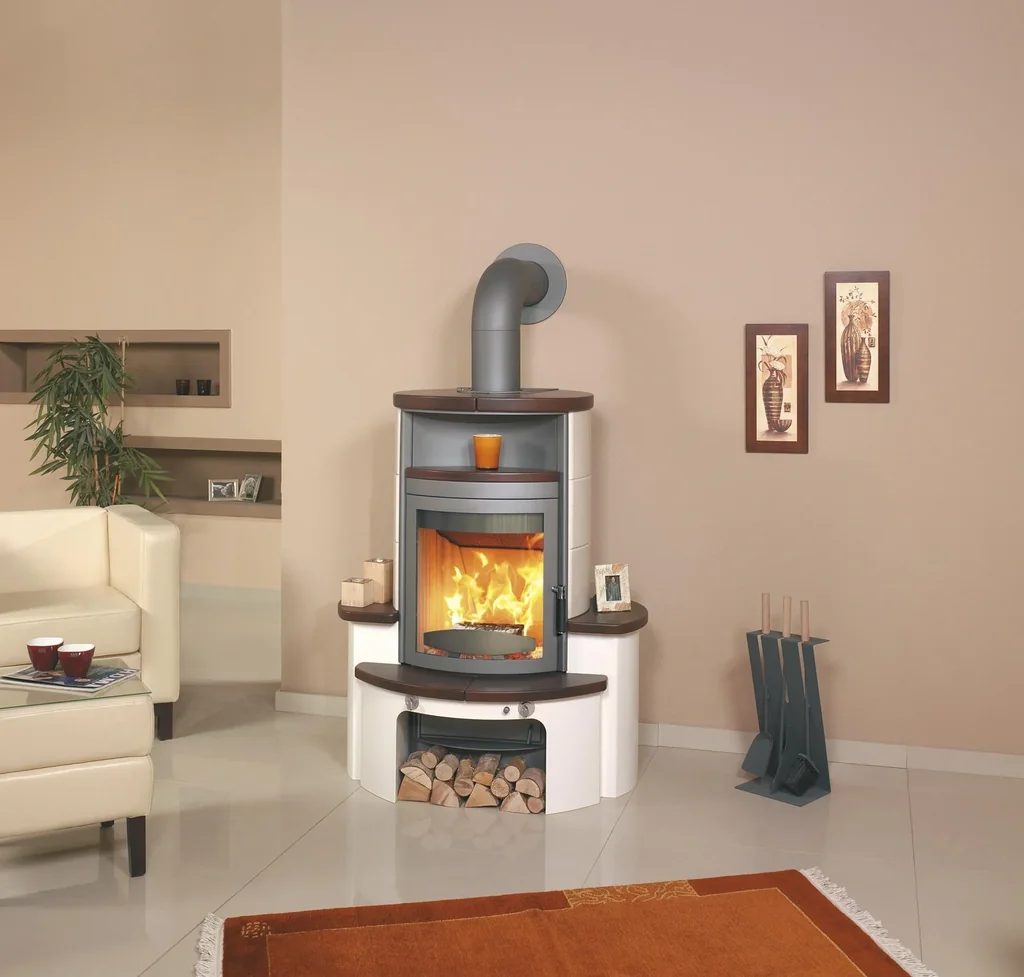 Kaminofen - Avenso ECOplus 8 kW - Kacheln jola-braun/stone
