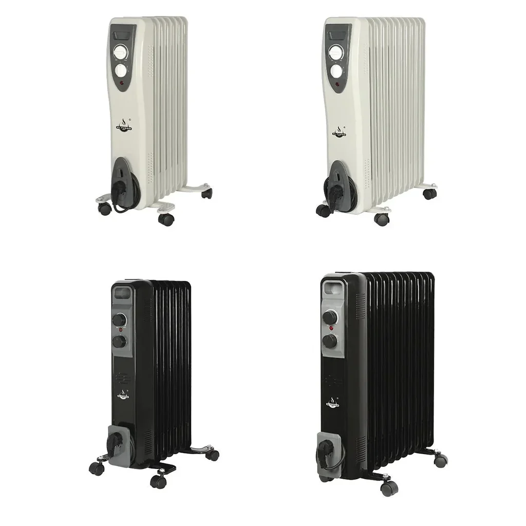 Mobiler Ölradiator, schwarz, 11 Rippen