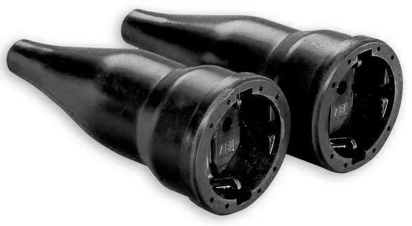 Vollgummi Kupplung - 2 Stück mit Schutzkontakt IP 20 - schwarz