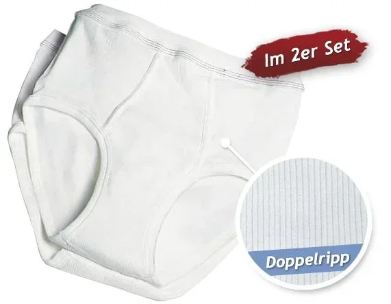 Sportslip, Doppelripp, 2er Pack, weiß, Gr. 6