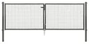 Doppeltor-Set Wellengitter inkl. Pfosten 3 x 1,25 m anthrazit