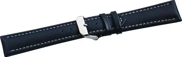 Lederband schwarz & weiße Steppnaht 180 mm lang/ 20 mm Anstoßbreite