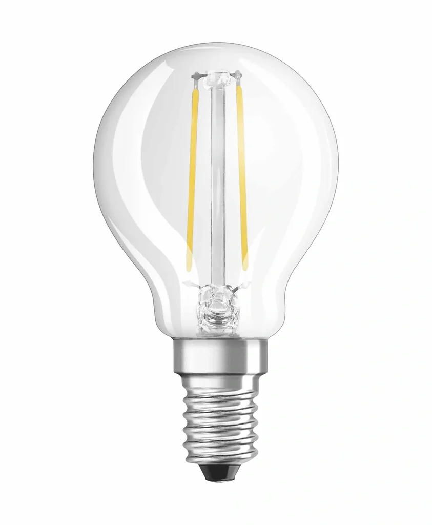 LED CLASSIC P25 Filament Lampe in Tropfenform mit 2,5 Watt, E14, warmweiß, klar