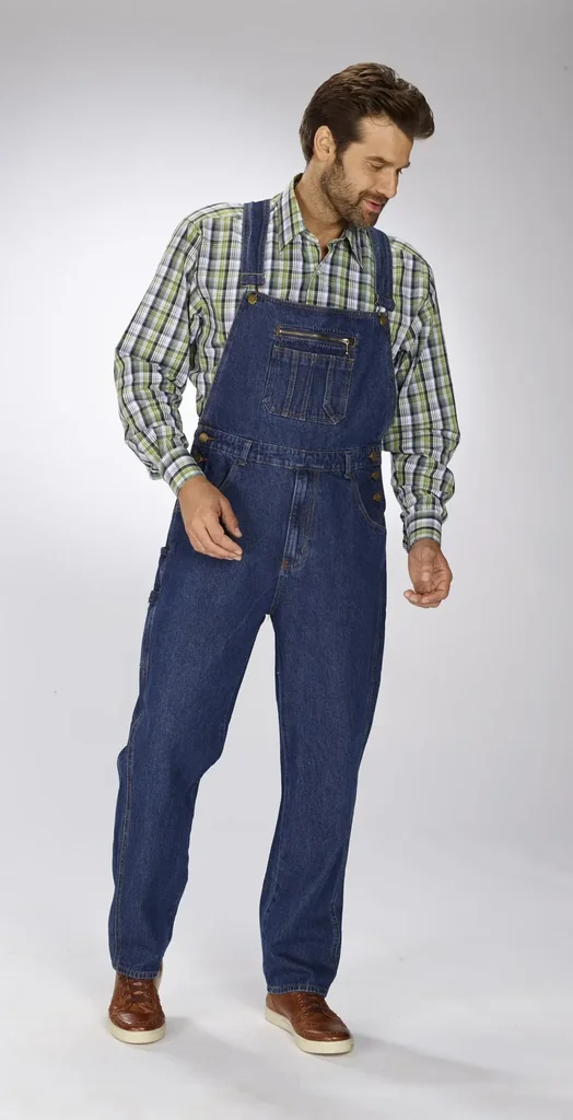 Fabrik Latzjeans, stonewashed, Gr. 27
